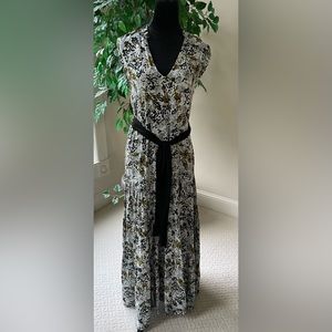 AURA Printed Tiered Sleeveless Maxi Dress Size S
